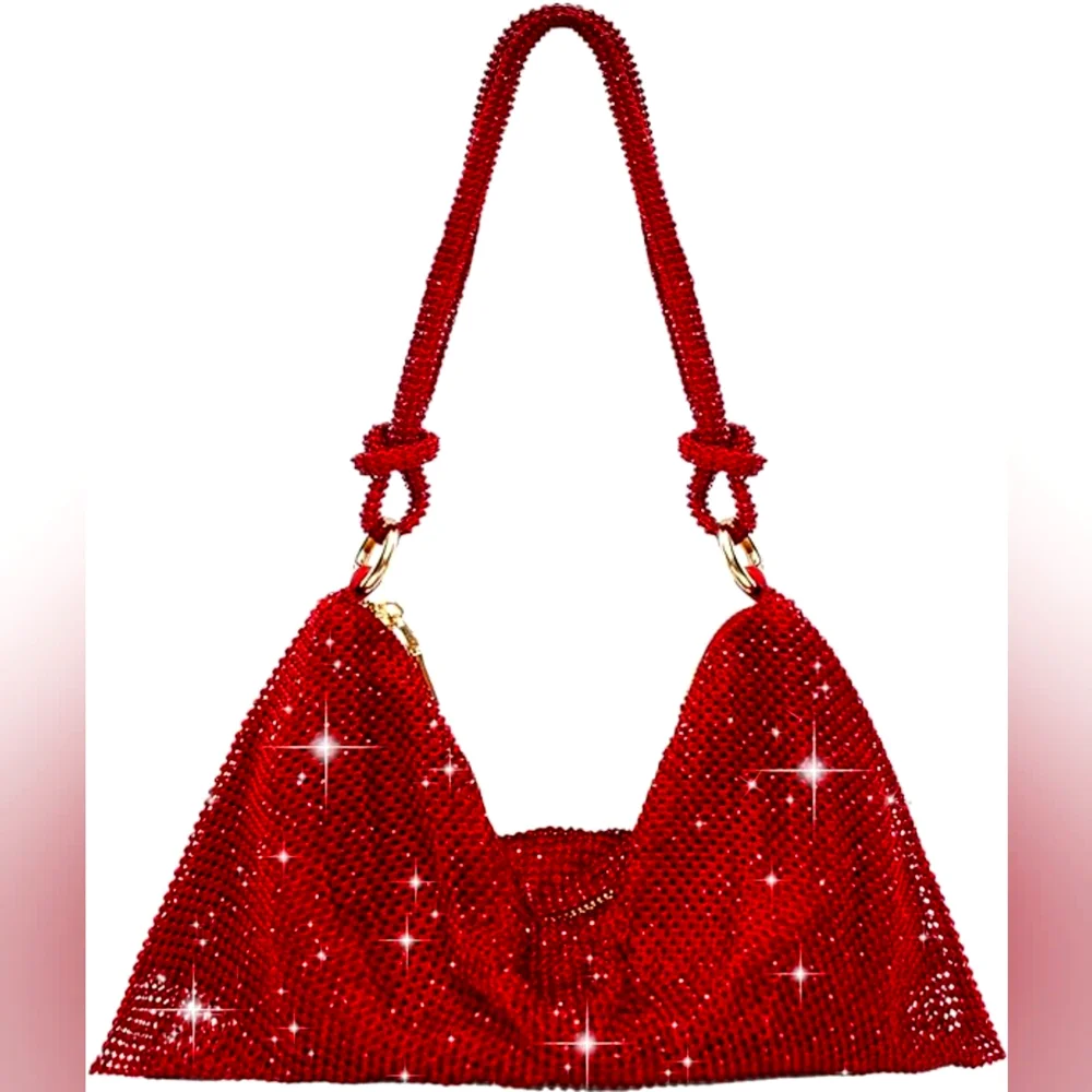 Beautiful Red Rhinestone Purse - Picture 1 of 8